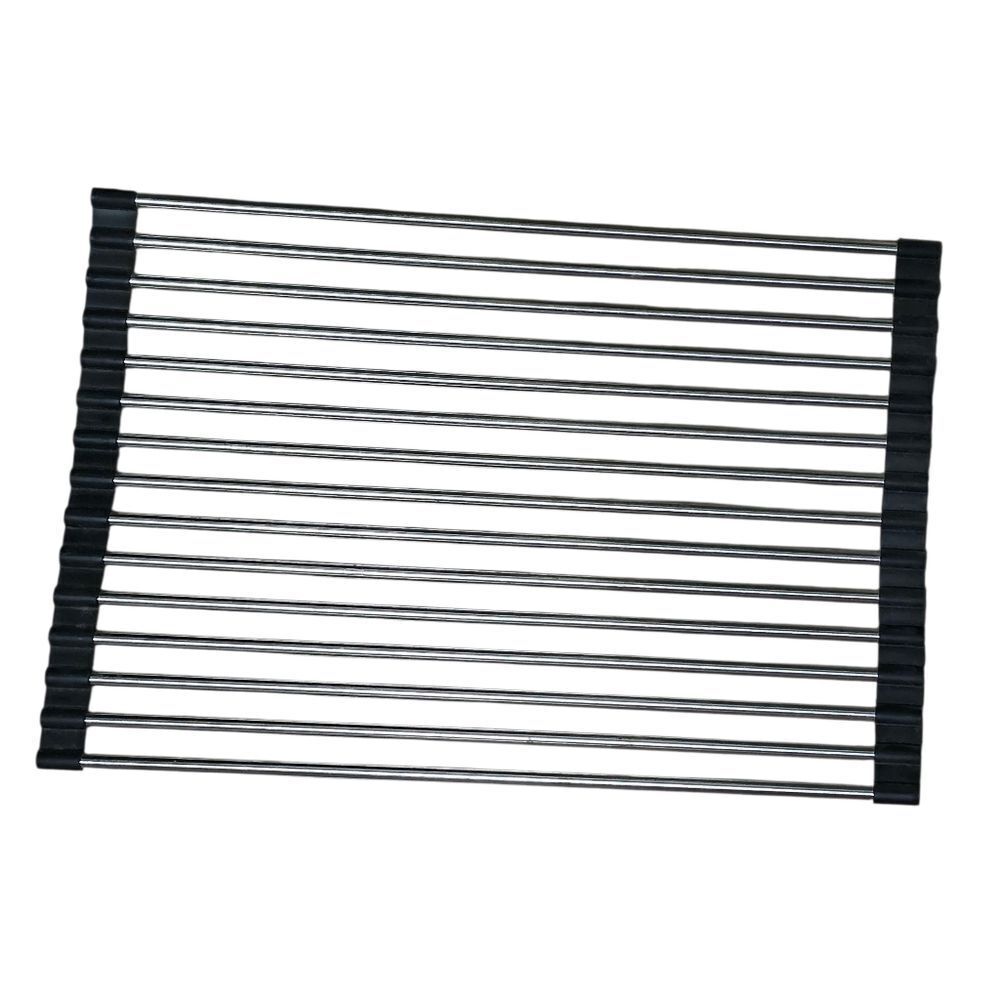 Metal Roll-Up Dish Drying Rack With Non Slip Edging
